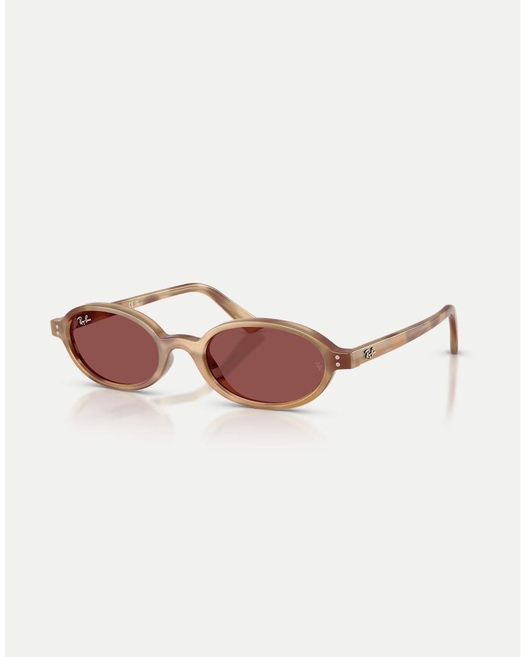 Ray-Ban Pink Khal Oval Sunglasses With Lens