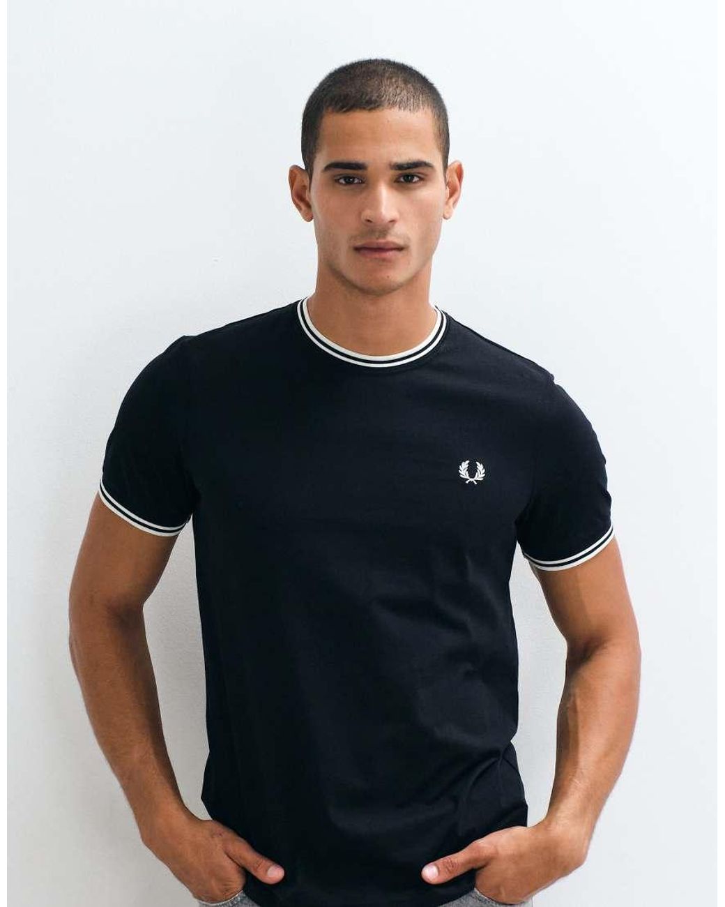 Fred Perry Black Twin Tipped T-shirt for men