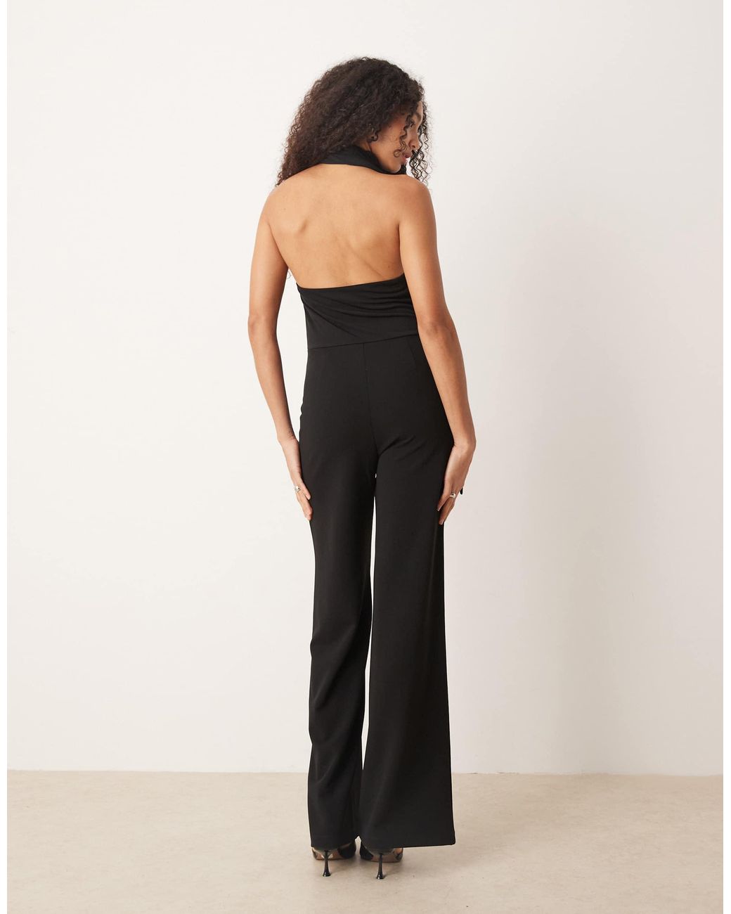 Mango Black Cowl Neck Halter Jumpsuit