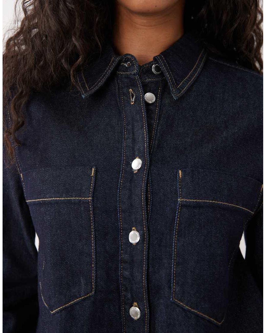 Mango Blue Classic Denim Shirt