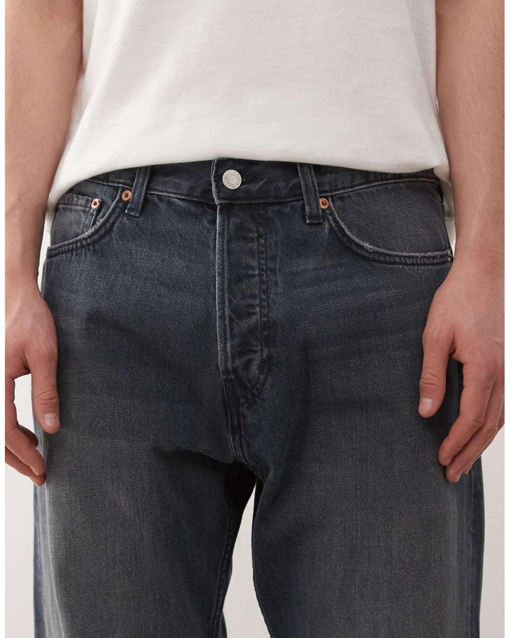 Weekday Gray Space Relaxed Fit Straight Jeans for men