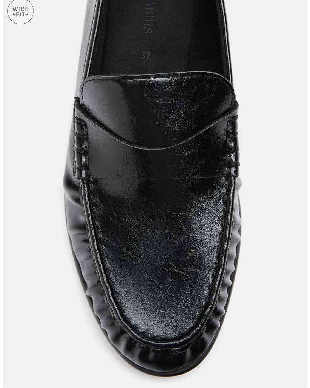 Stradivarius White Wide Fit Leather Effect Loafer