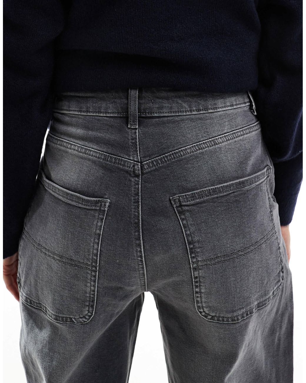 ONLY Gia Mid Rise Loose Baggy Fit Jeans in Black | Lyst