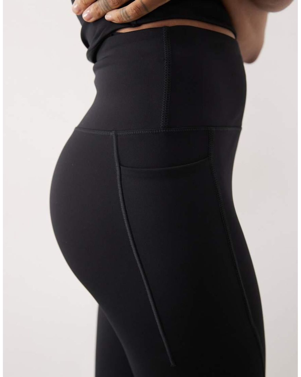 4505 Black Tall Icon Active Tie Waist Run legging With Phone Pocket