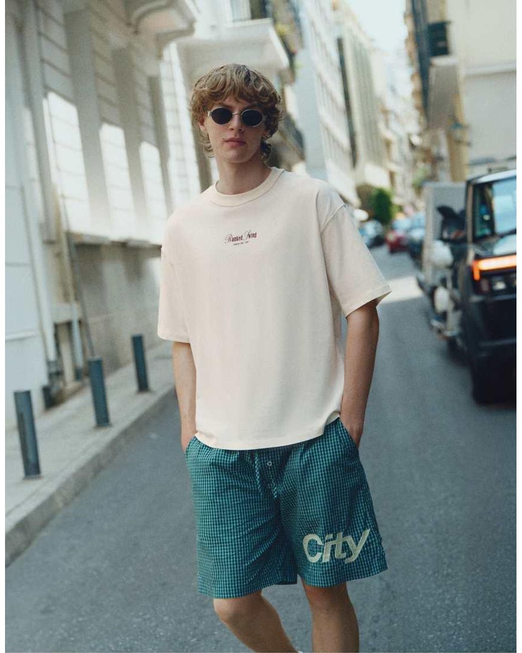 Pull&Bear Gray Ranked Swing Relaxed Fit Graphic T-shirt for men
