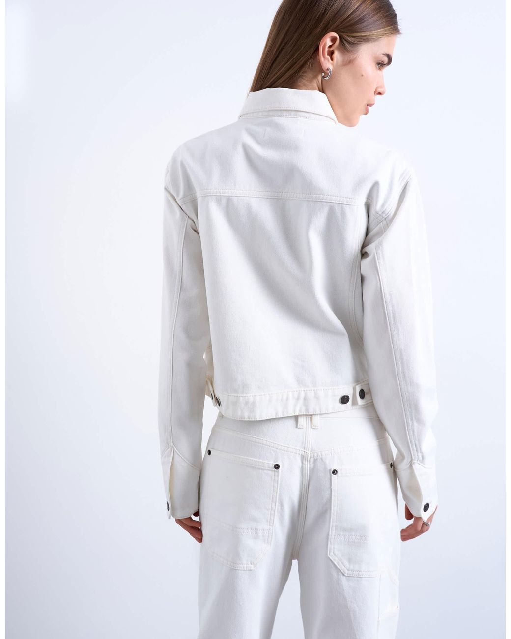 TOPSHOP White – utility-jeansjacke