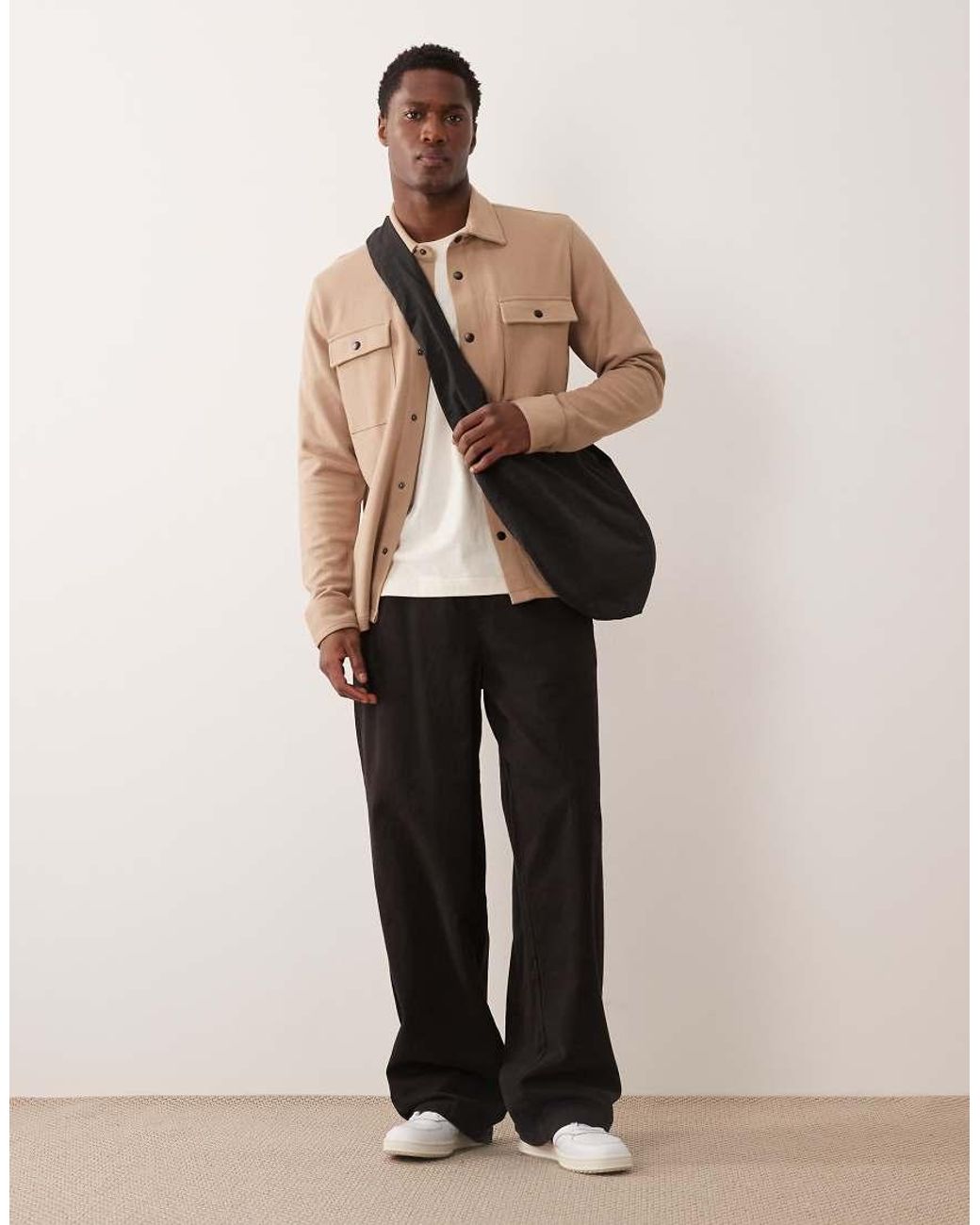 SELECTED Natural Sweat Shacket for men