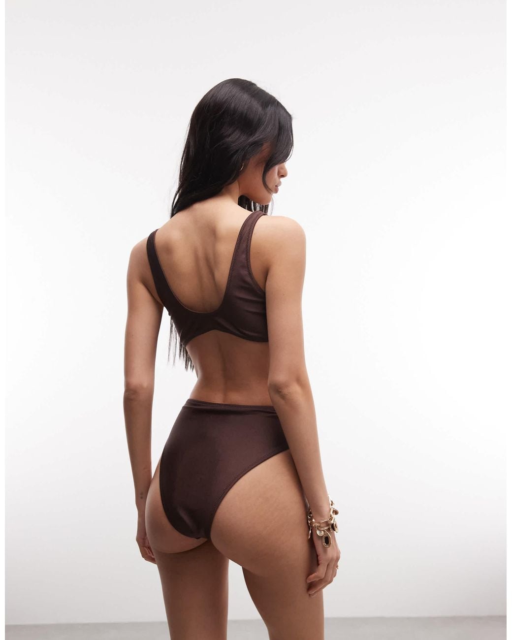 Collusion Brown Crop Bikini Top
