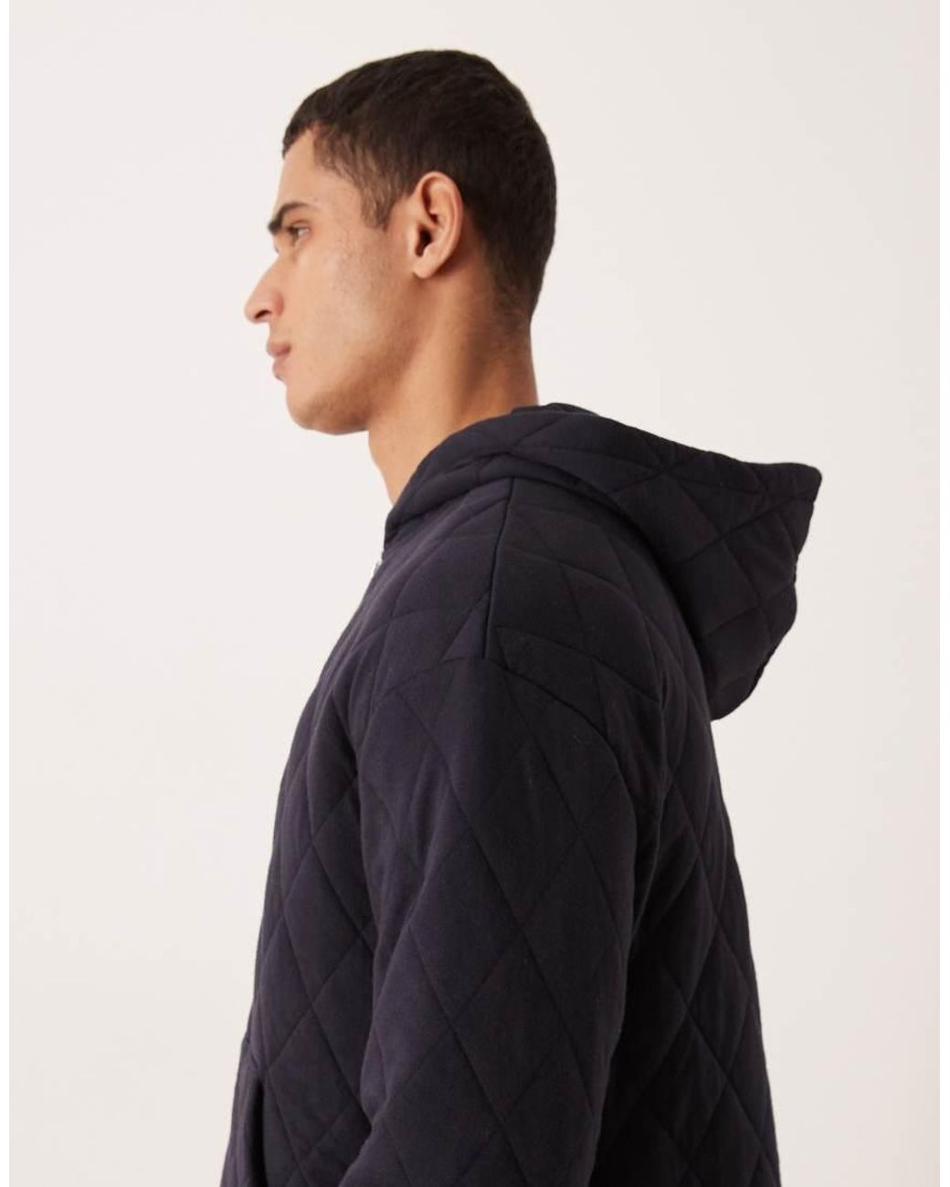 ASOS Blue Boxy Relaxed Quilted Zip-through for men