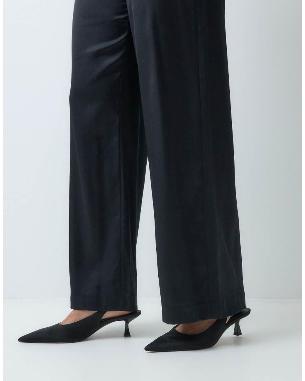 Abercrombie & Fitch Blue Satin High Rise Wide Leg Trouser Co-ord