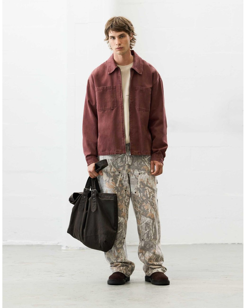 Surchemise zippée Pull&Bear pour homme en coloris Red