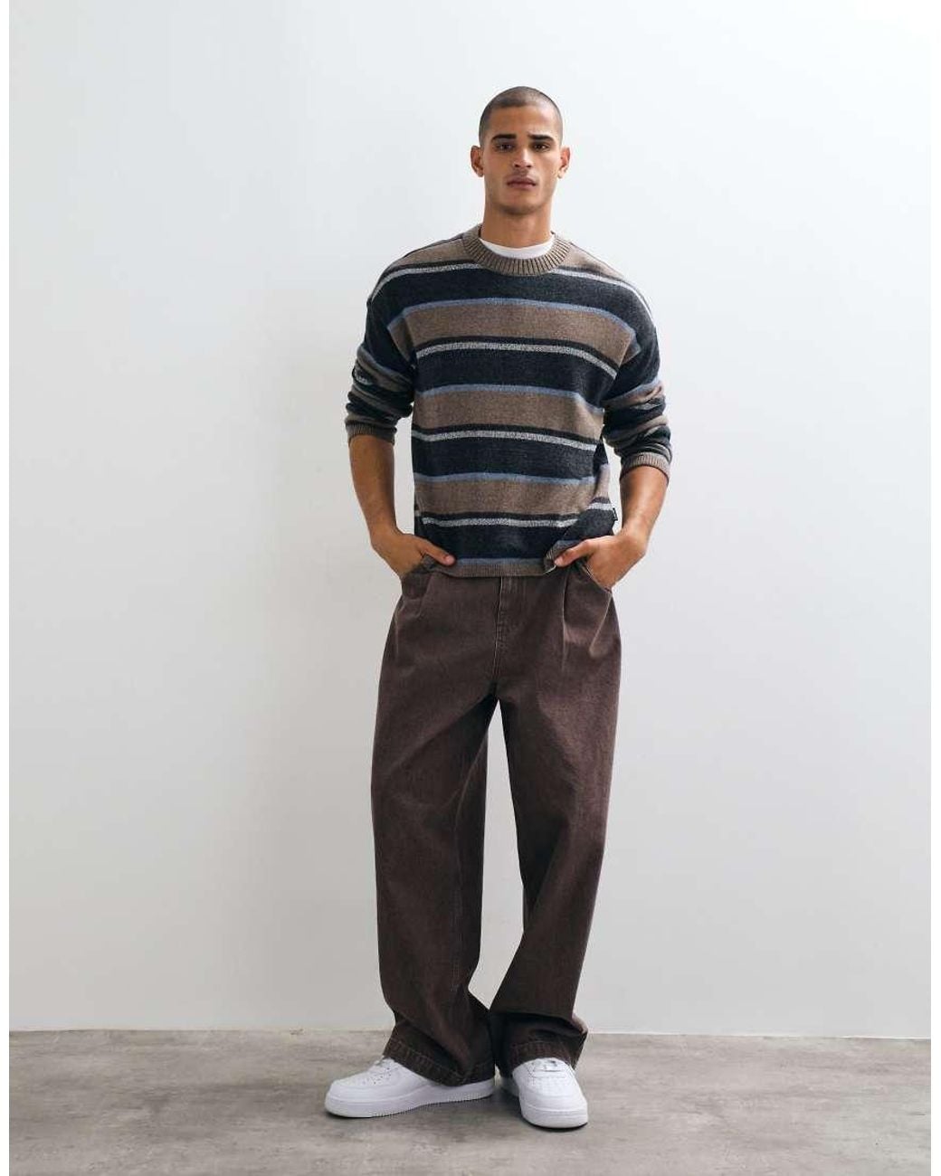 Hollister Blue Crew Neck Knitted Jumper for men