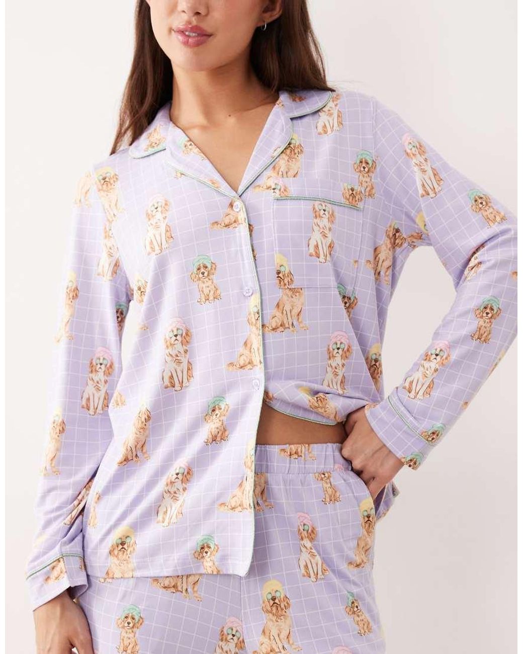 Chelsea Peers Pink Long Button Up Pyjama Set