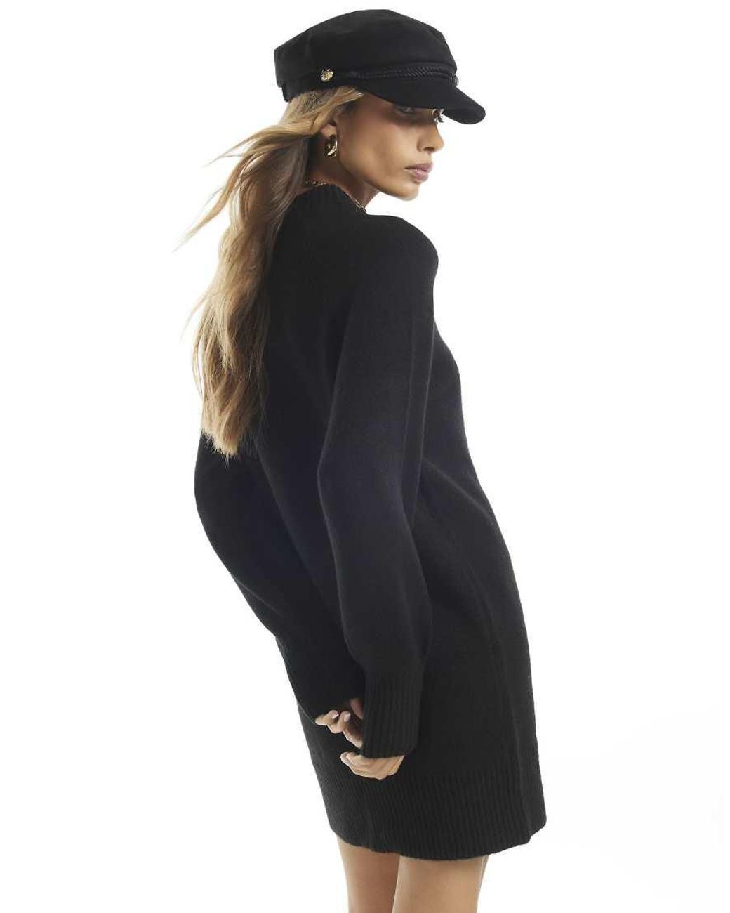 River Island Black Cosy Jumper Dress