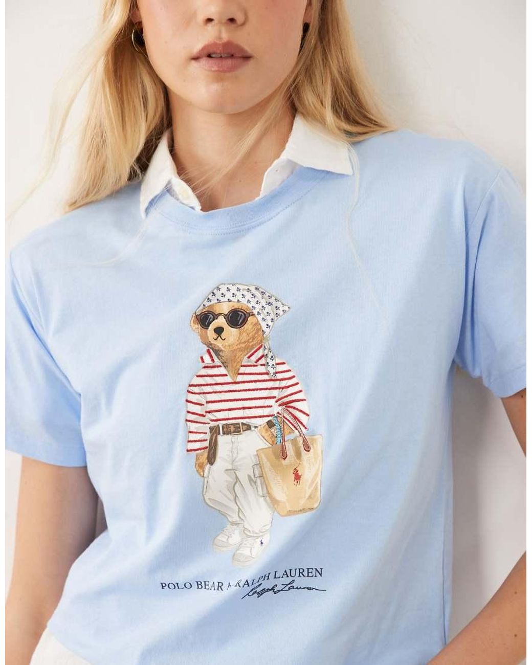 Polo Ralph Lauren White Bear Chest Graphic T-shirt