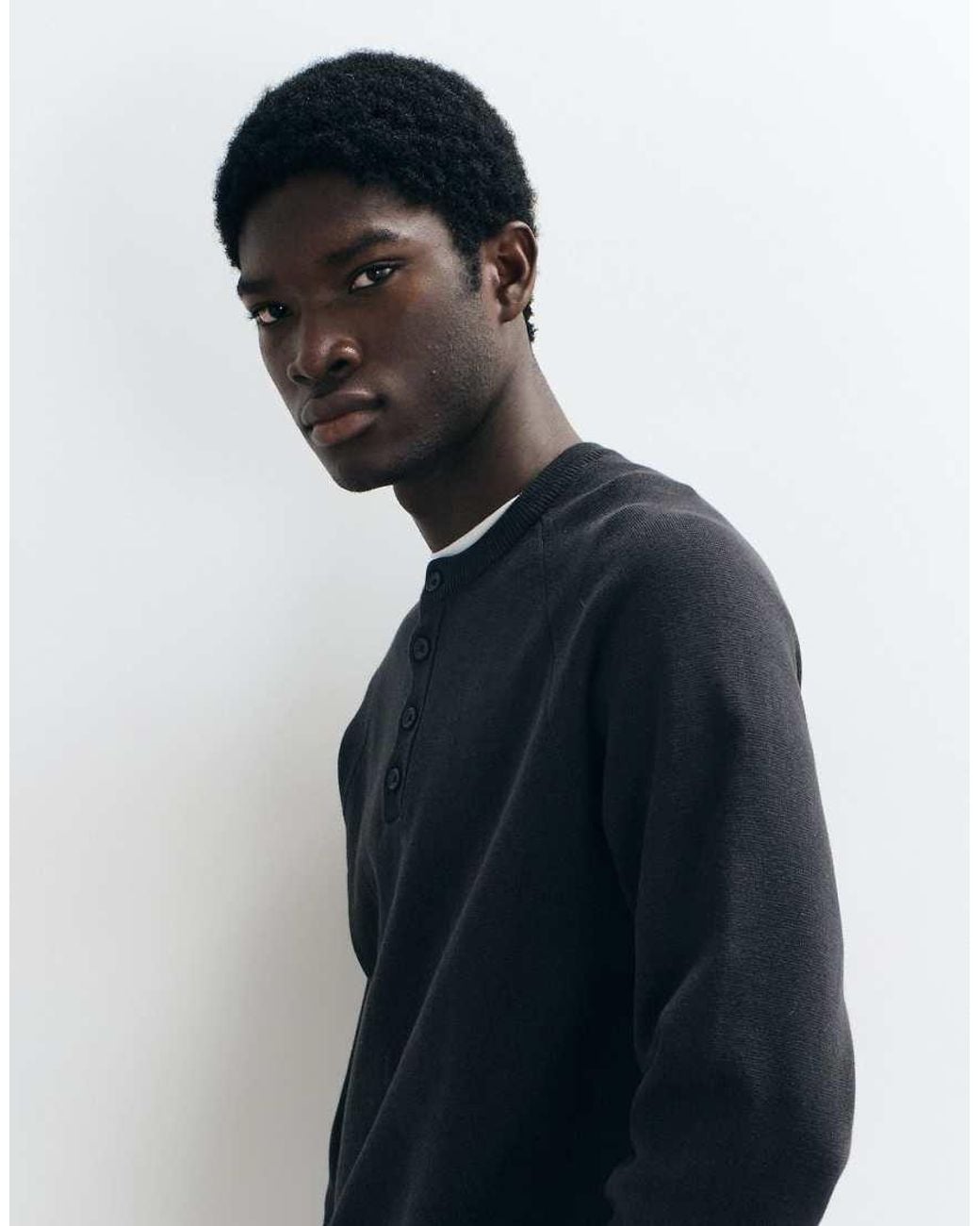 ASOS Blue Relaxed Knitted Henley for men