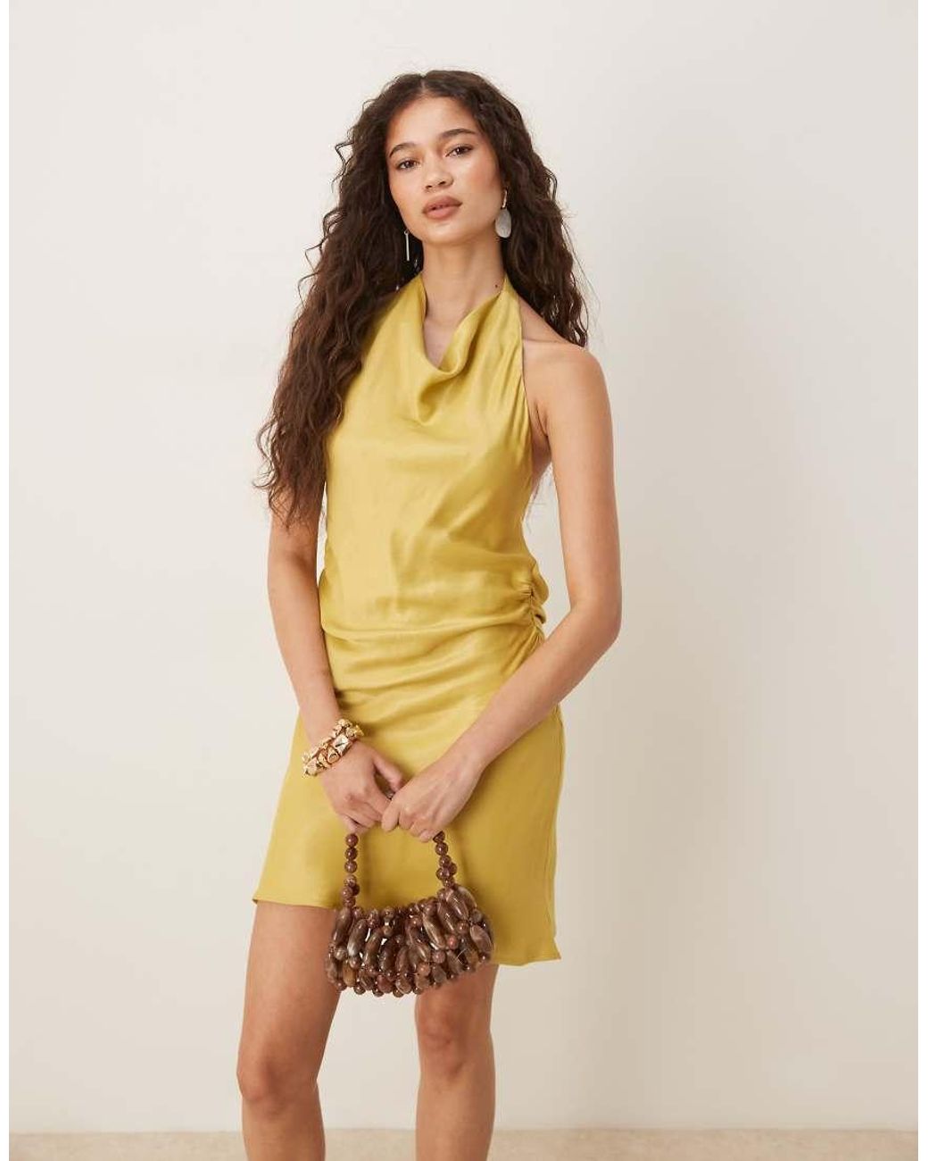 sachin and babi light blue dress Yellow satin dresses