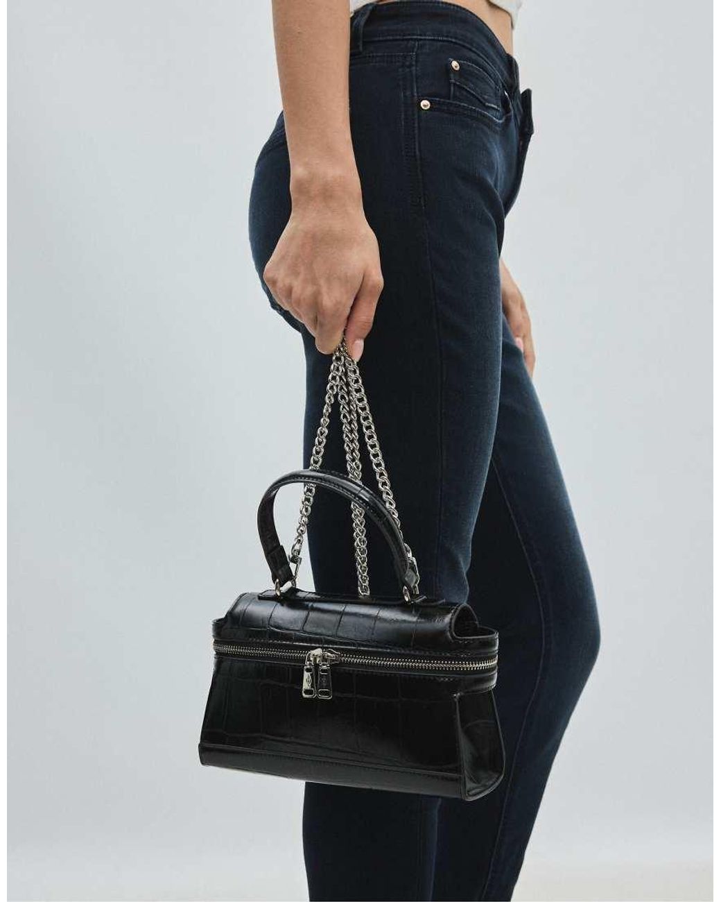Stradivarius Blue Mini Coconut-Effect Crossbody Bag