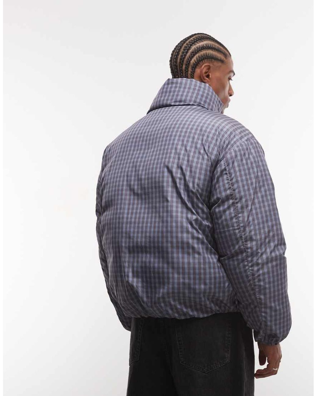 Collusion Gray Unisex Funnel Neck Puffer Jacket