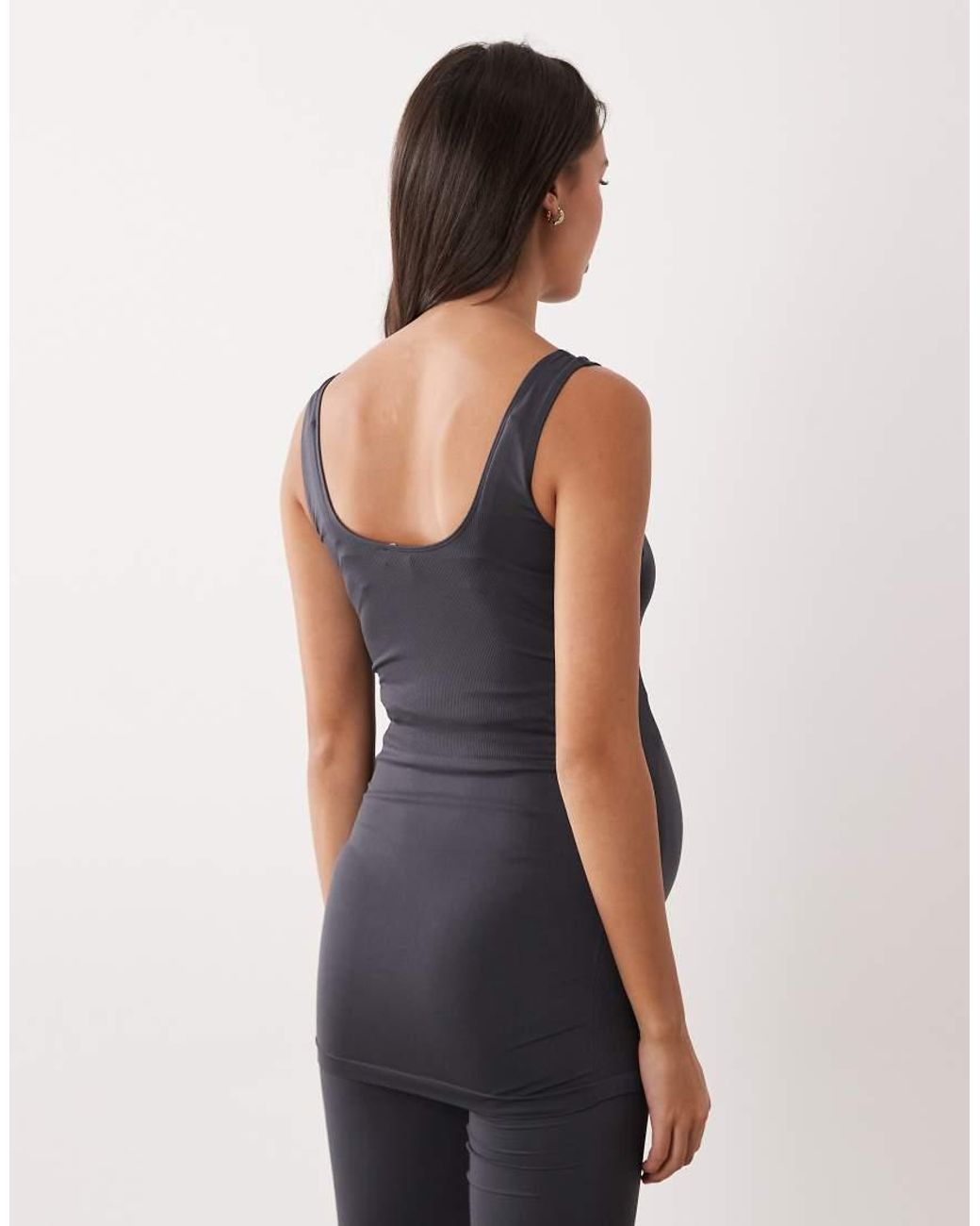Mama.licious Blue Mamalicious Maternity Seamless Vest Top Co-ord