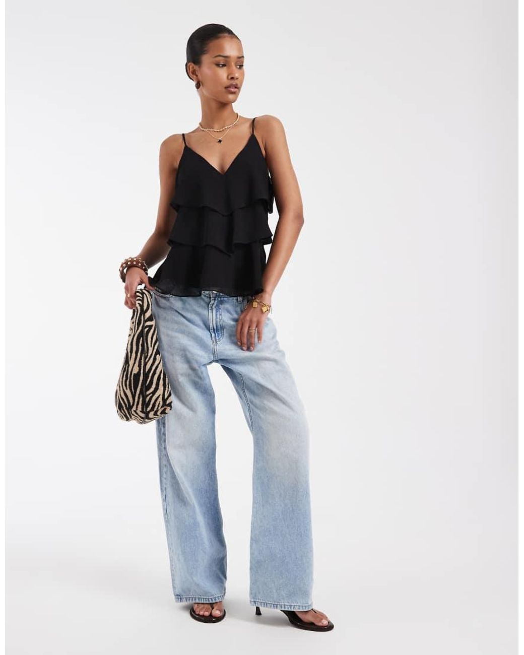 ONLY Blue Ruffles Cami Top
