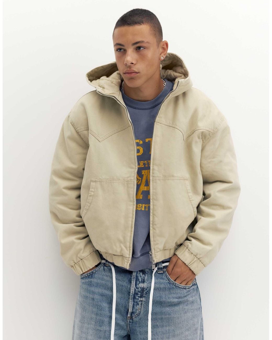 Bomber à capuche sable Pull&Bear pour homme en coloris Natural