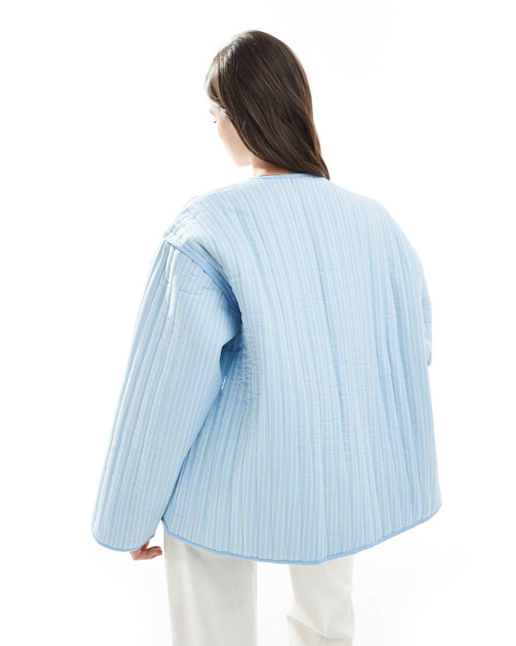 ASOS Blue Quilted Stripe Jacket