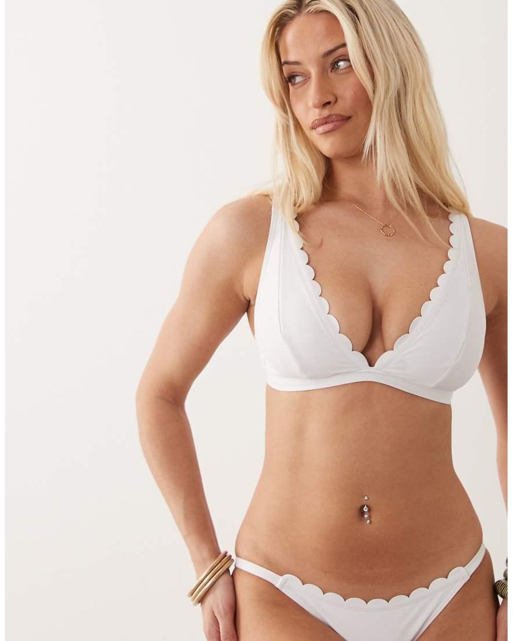 Peek & Beau Natural Fuller Bust Scallop Triangle Bikini Top