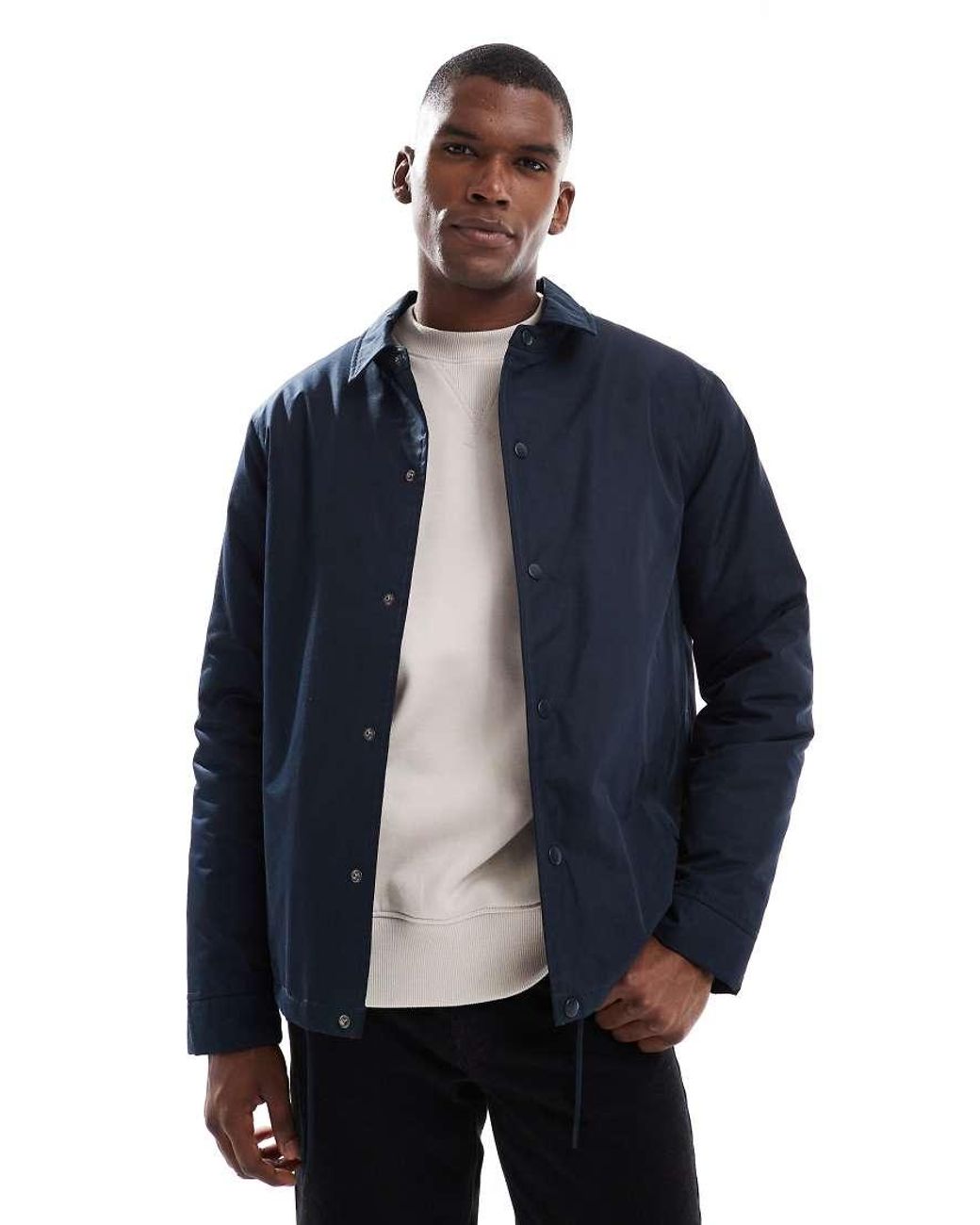 New Look Blue Padded Coach Jacket for men