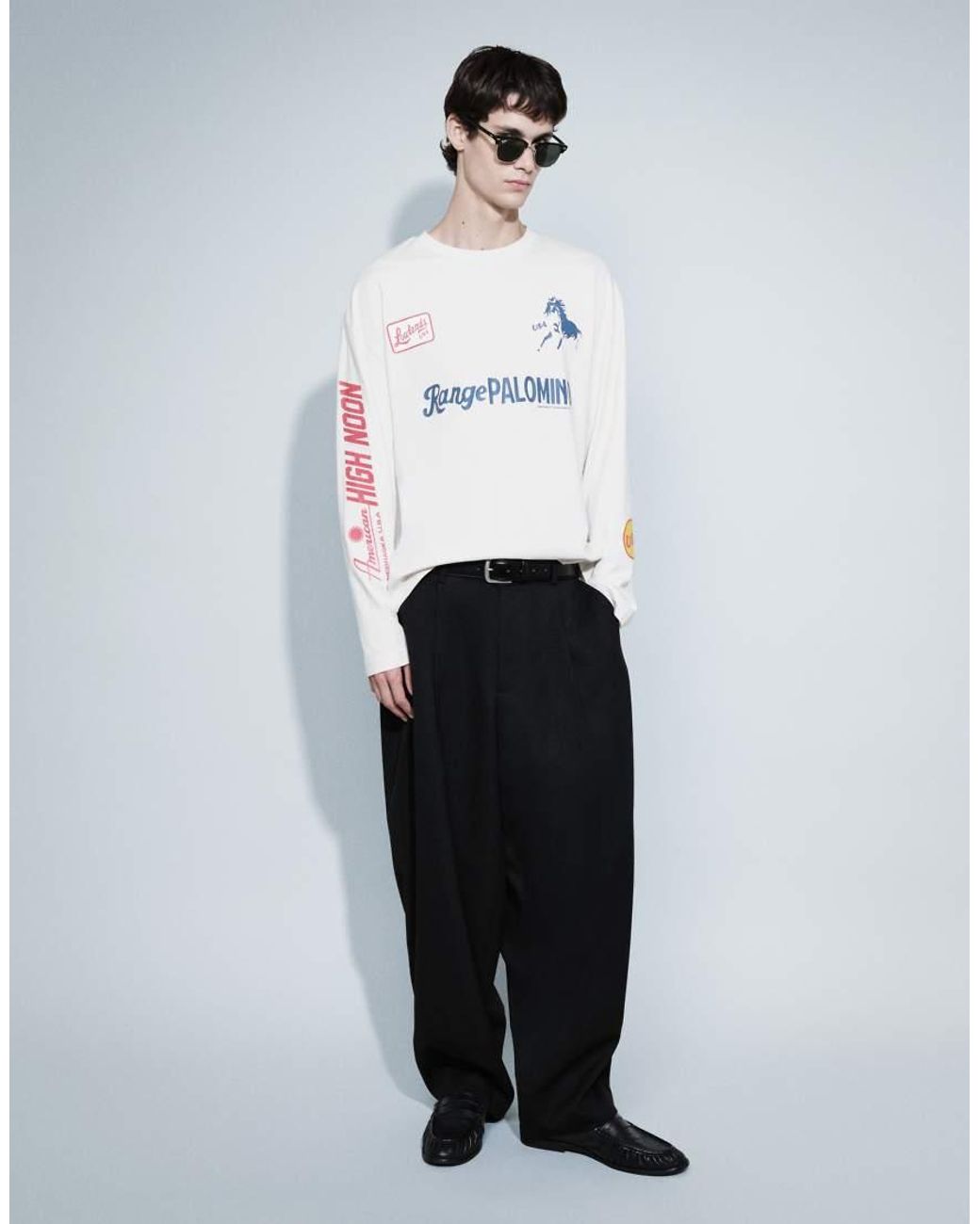 Cotton On White Box Fit Long Sleeve Graphic T-shirt for men