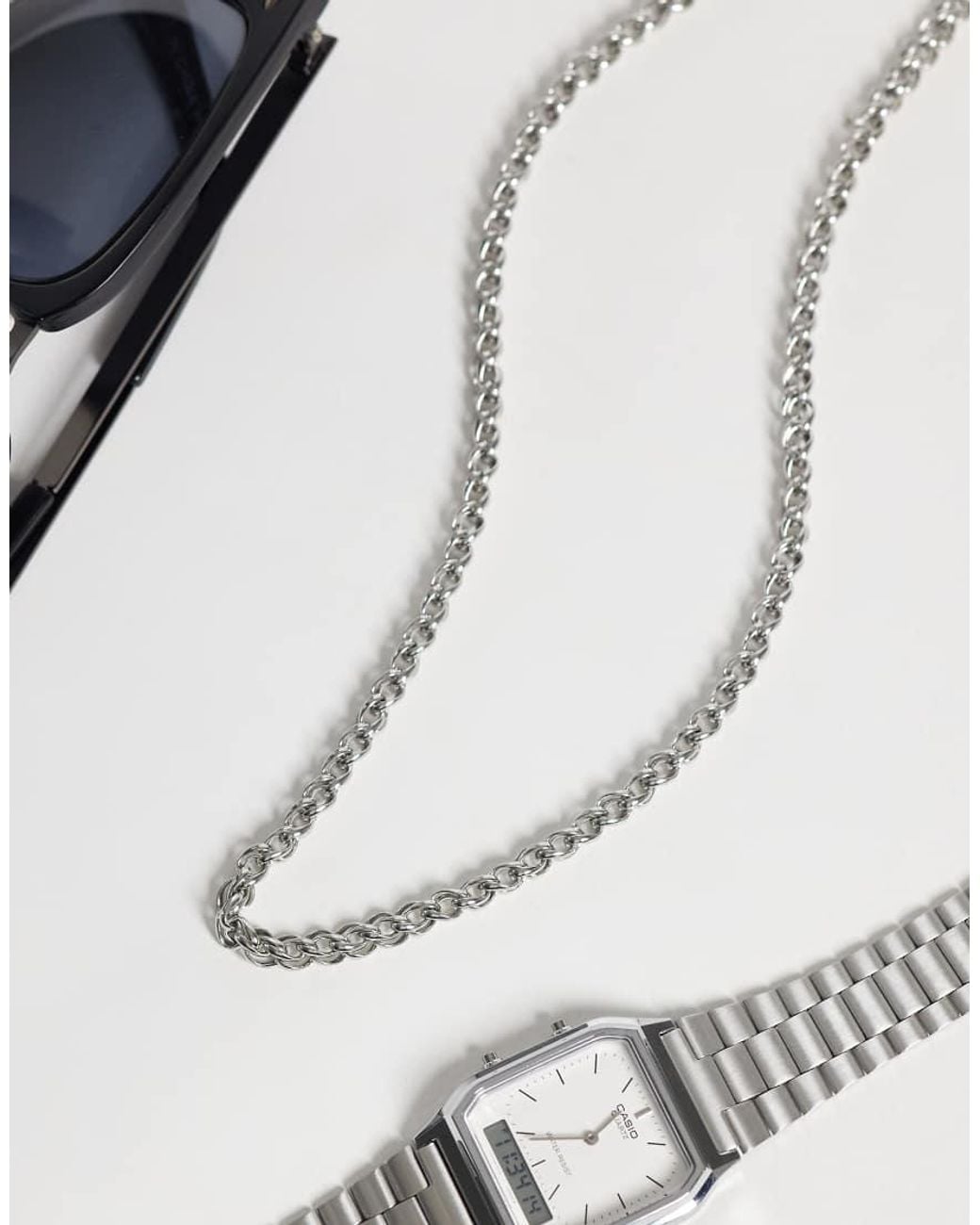 ASOS White Waterproof Stainless Steel Link Rope Chain Necklace for men