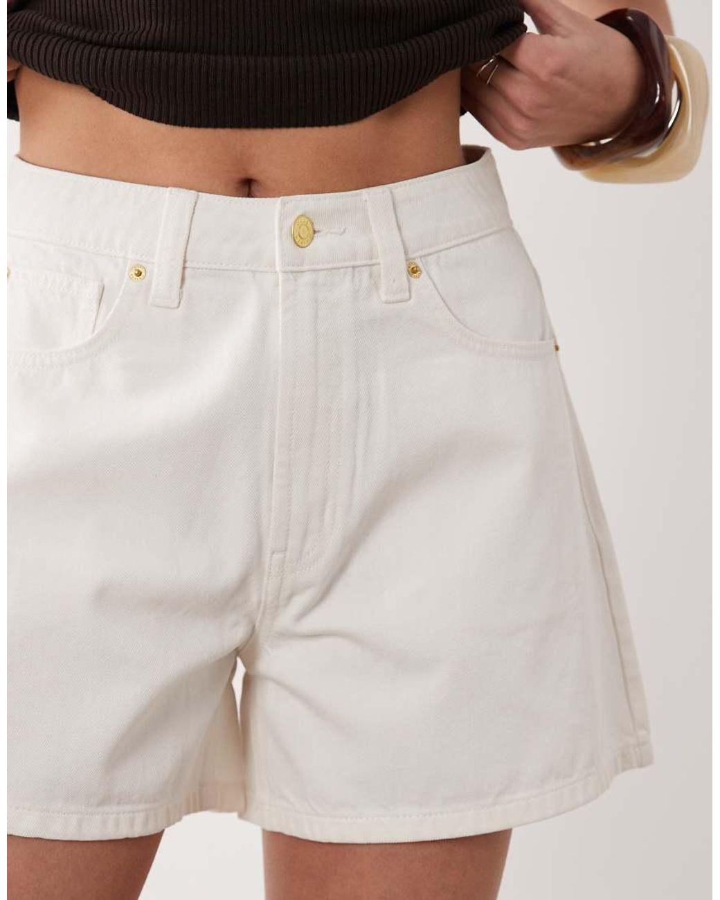 ASOS Natural Denim Longer A Line Short