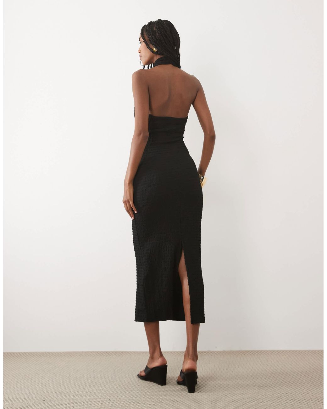 Robe longue à dos nu Mango en coloris Natural