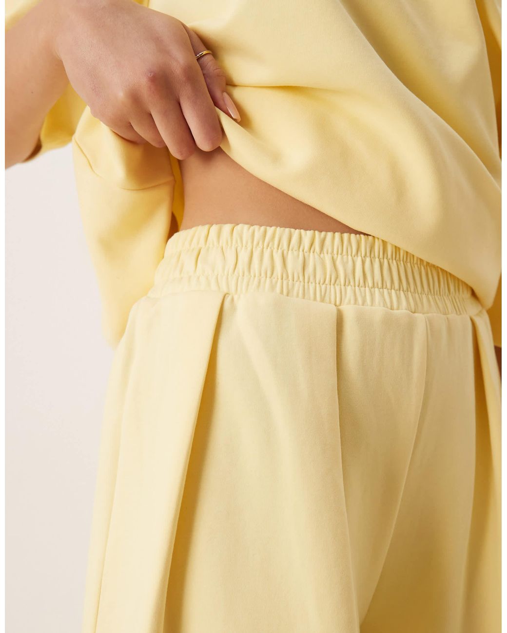 ASOS Natural Interlock Wide Leg Trouser