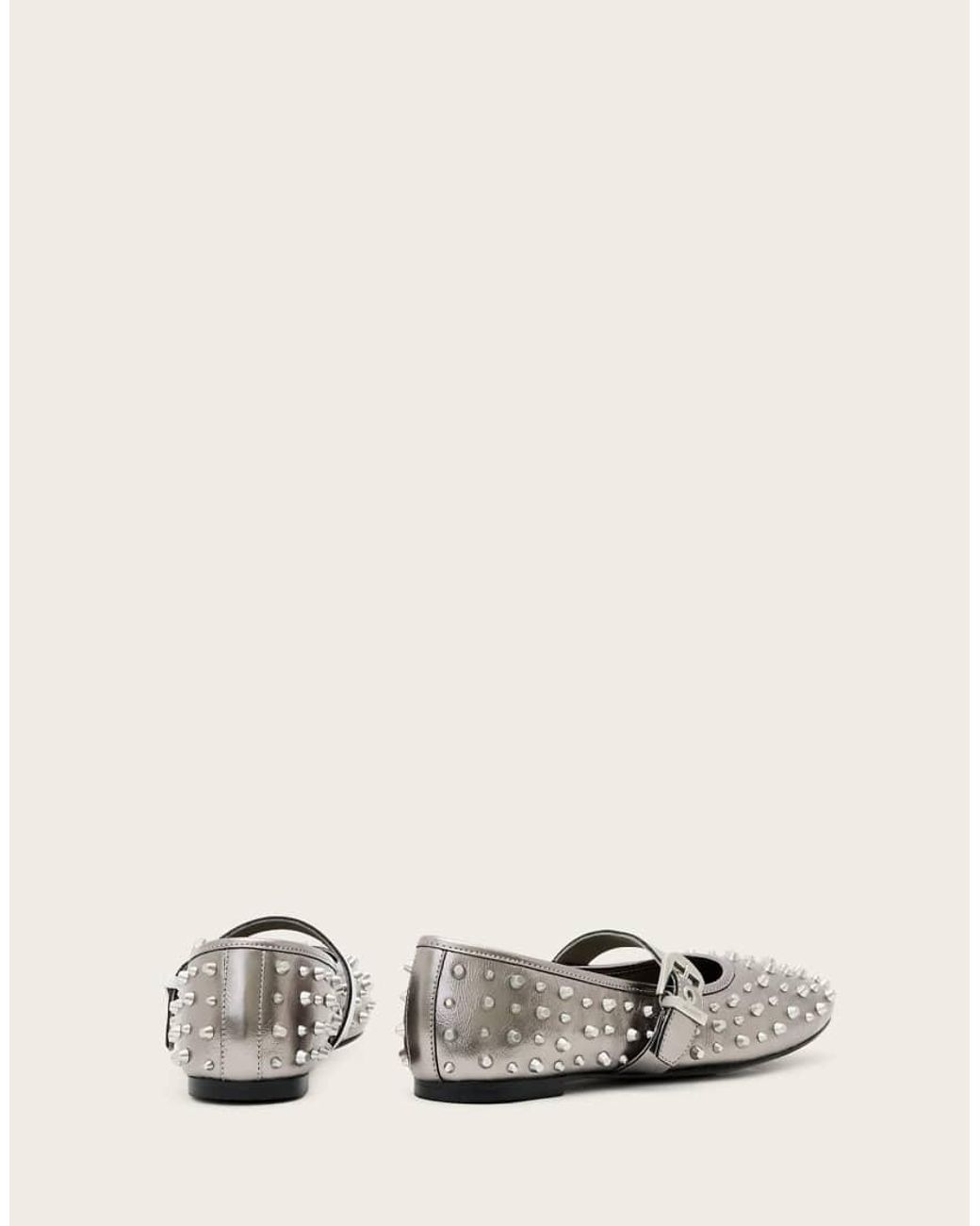 AllSaints White Holly Stud Ballet Flats
