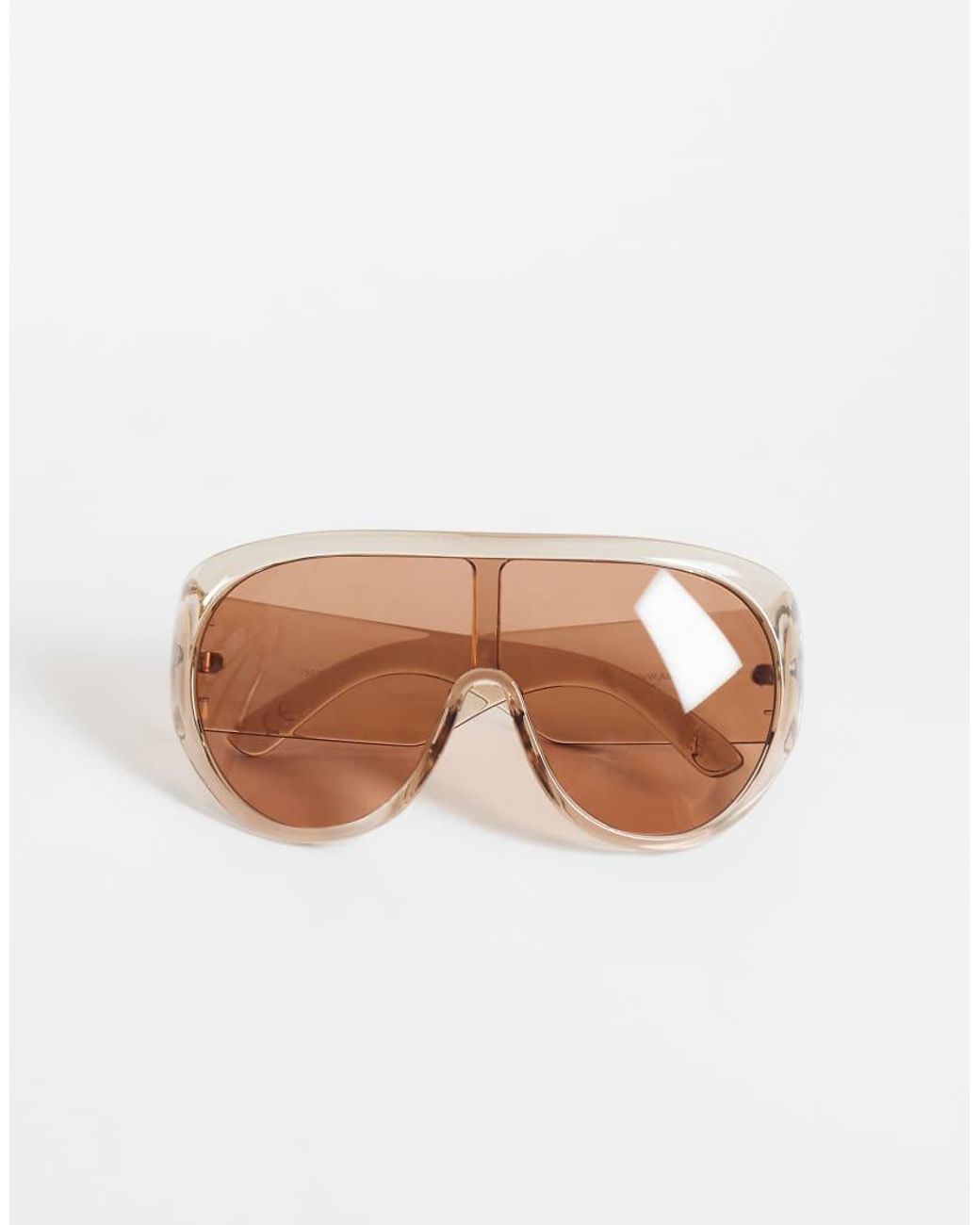 ASOS Natural Oversized Aviator With Wide Temple
