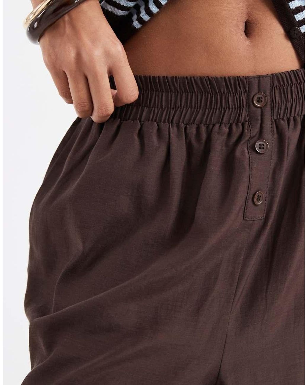 ASOS Brown Sheer Boxer Waistband Bermuda Short