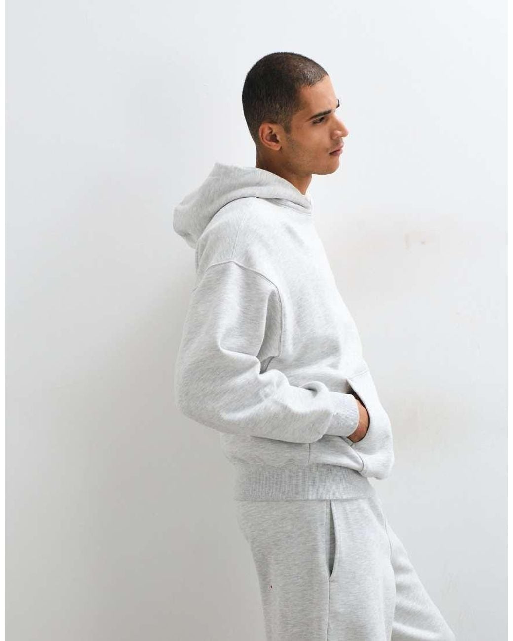 4505 Gray Rest Day 400Gsm Heavyweight Cotton Boxy Overhead Hoodie for men