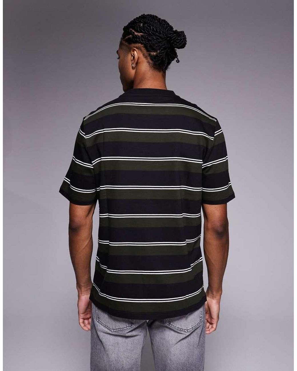 Barbour Black Bruce Striped T-shirt for men