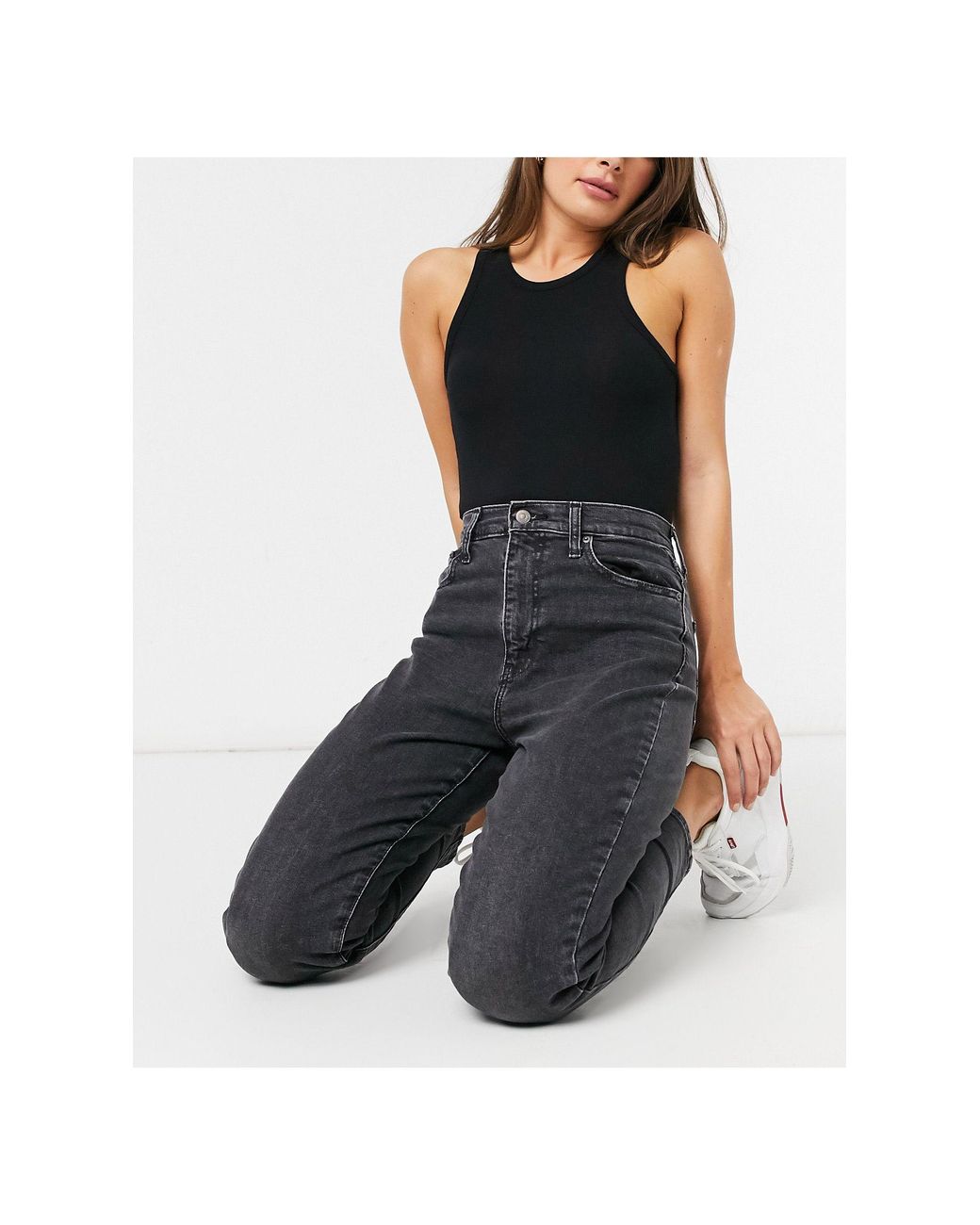 Levi's High Waisted Tapered Jeans-black | Lyst UK