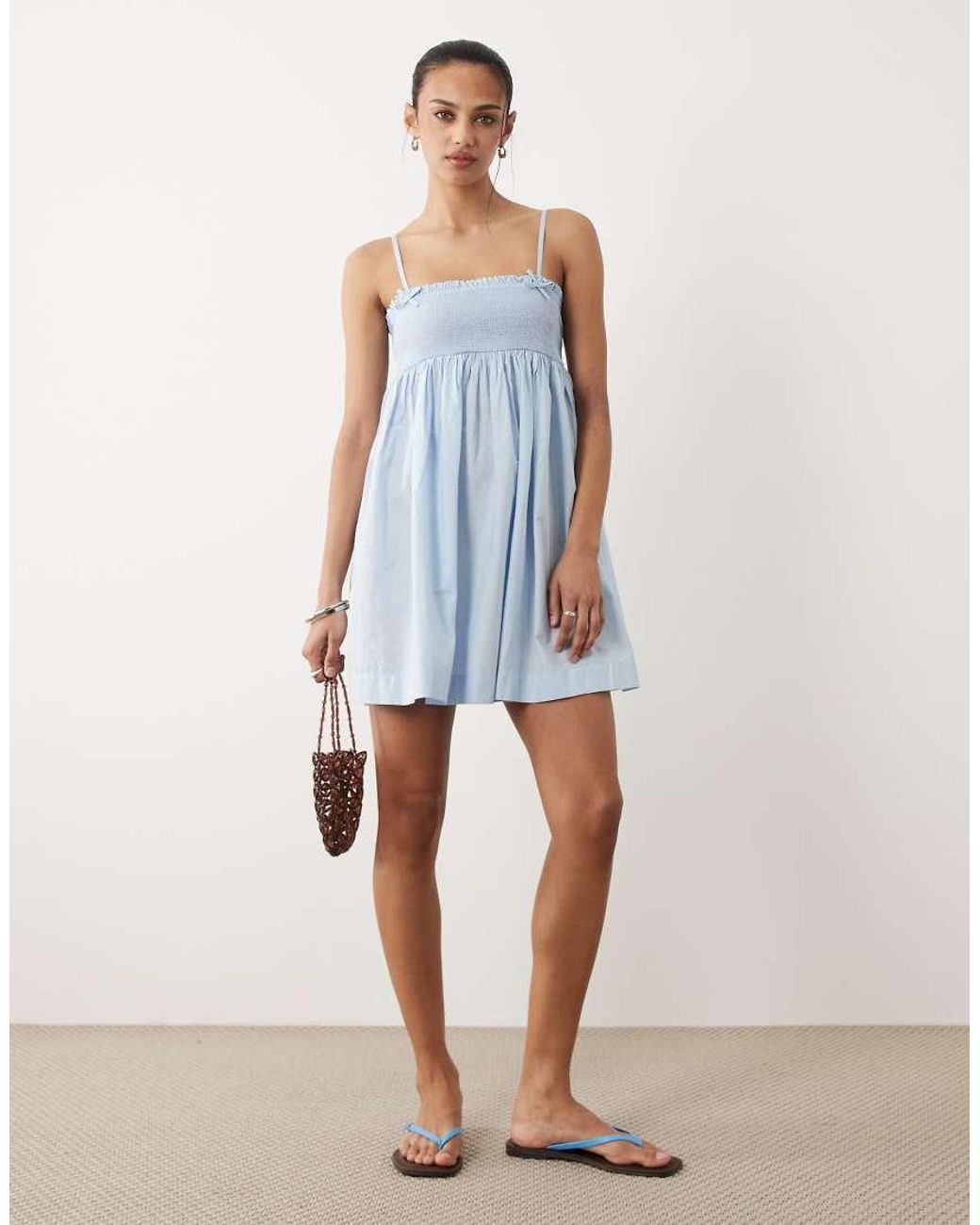 Cotton On Blue Ruffle Sleeveless Mini Dress
