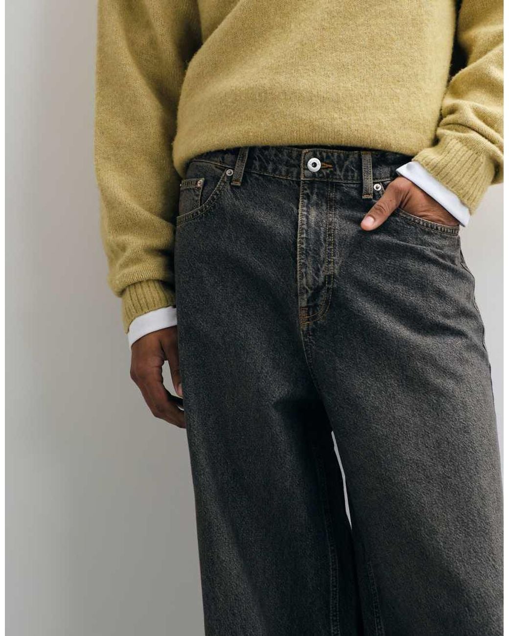 Collusion Brown X003 Wide Leg Mid Rise Jean for men
