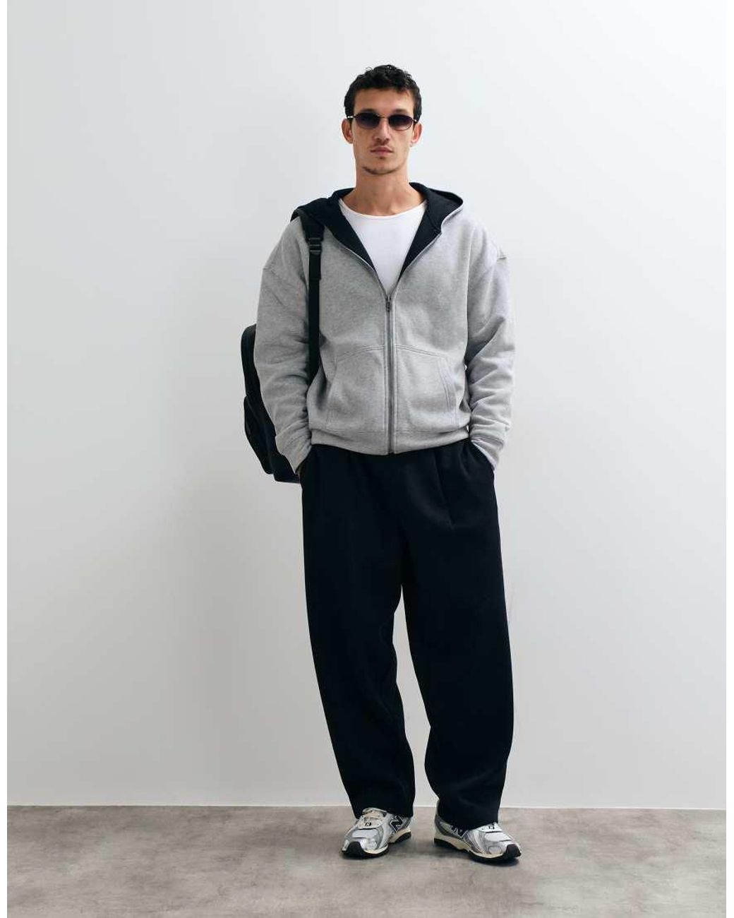 Hollister Gray Reversible Zip Up Hoodie for men
