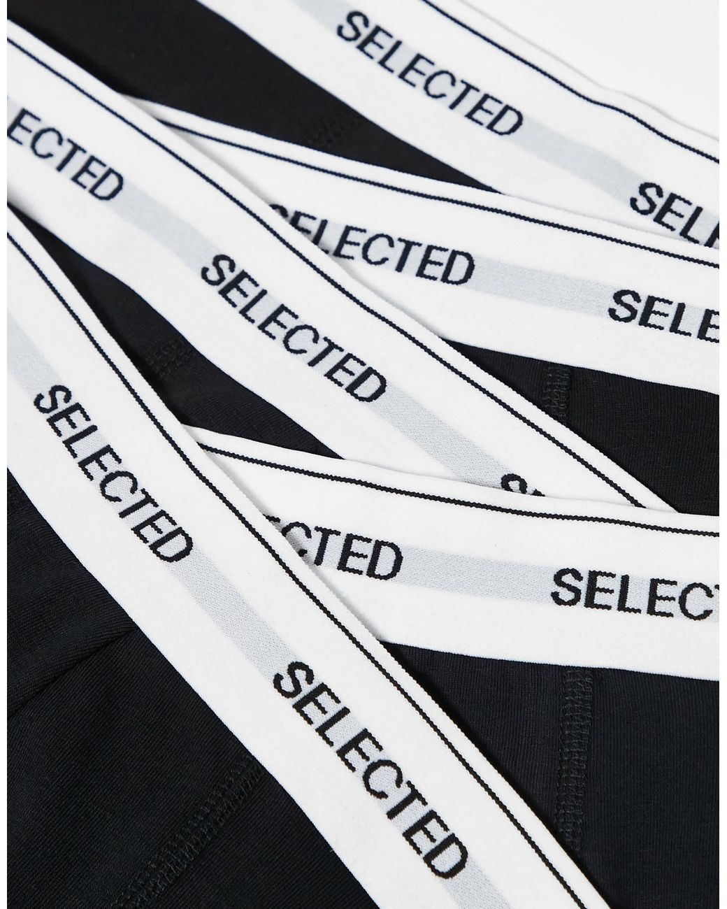 SELECTED Black 3 Pack Trunks for men