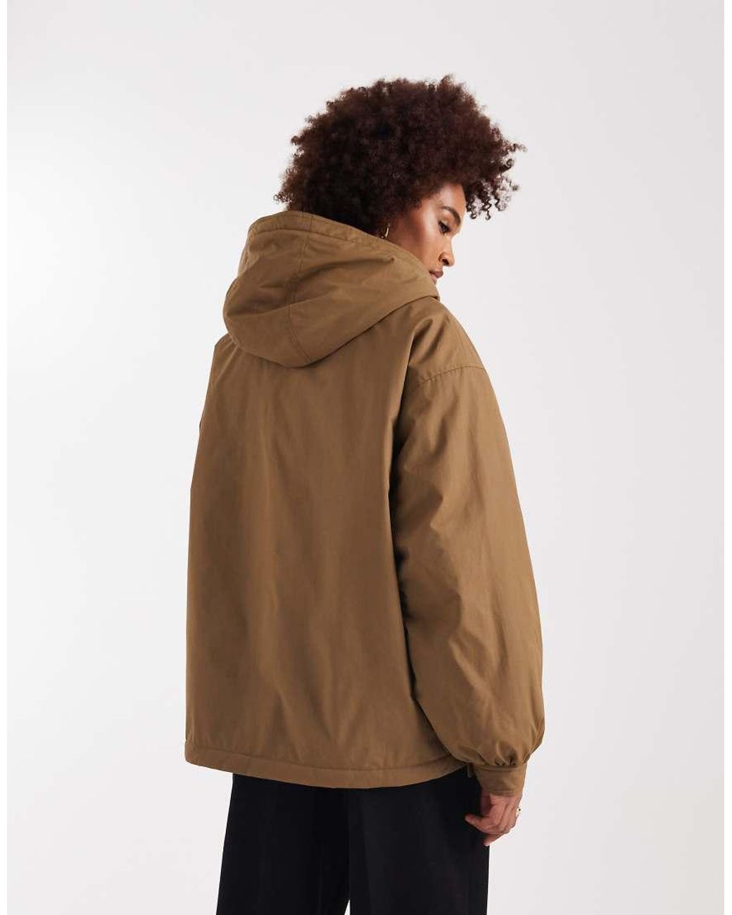 ASOS Brown Asos Design Tall Oversized Fleece Lined Rain Coat