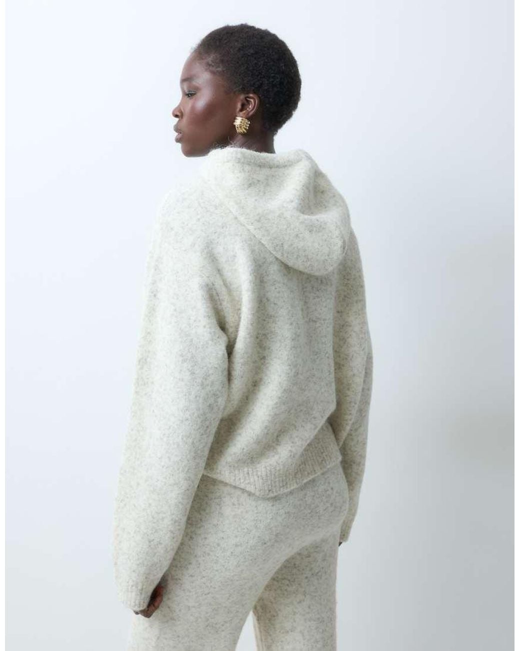 Vero Moda Gray Knitted Pullover Hoodie Co-ord