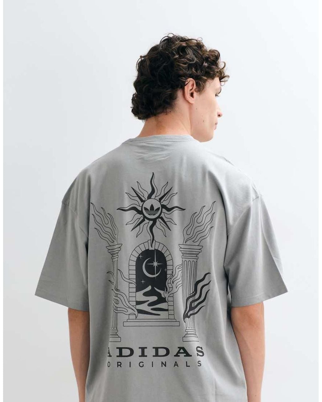 Adidas Originals Gray Celestial Graphic T-shirt for men