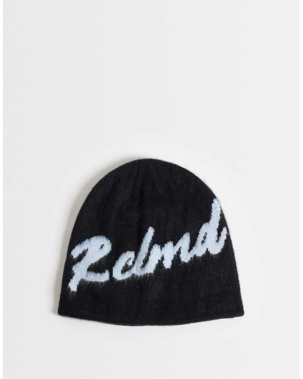 Reclaimed Vintage Black Unisex Skull Beanie With Branding
