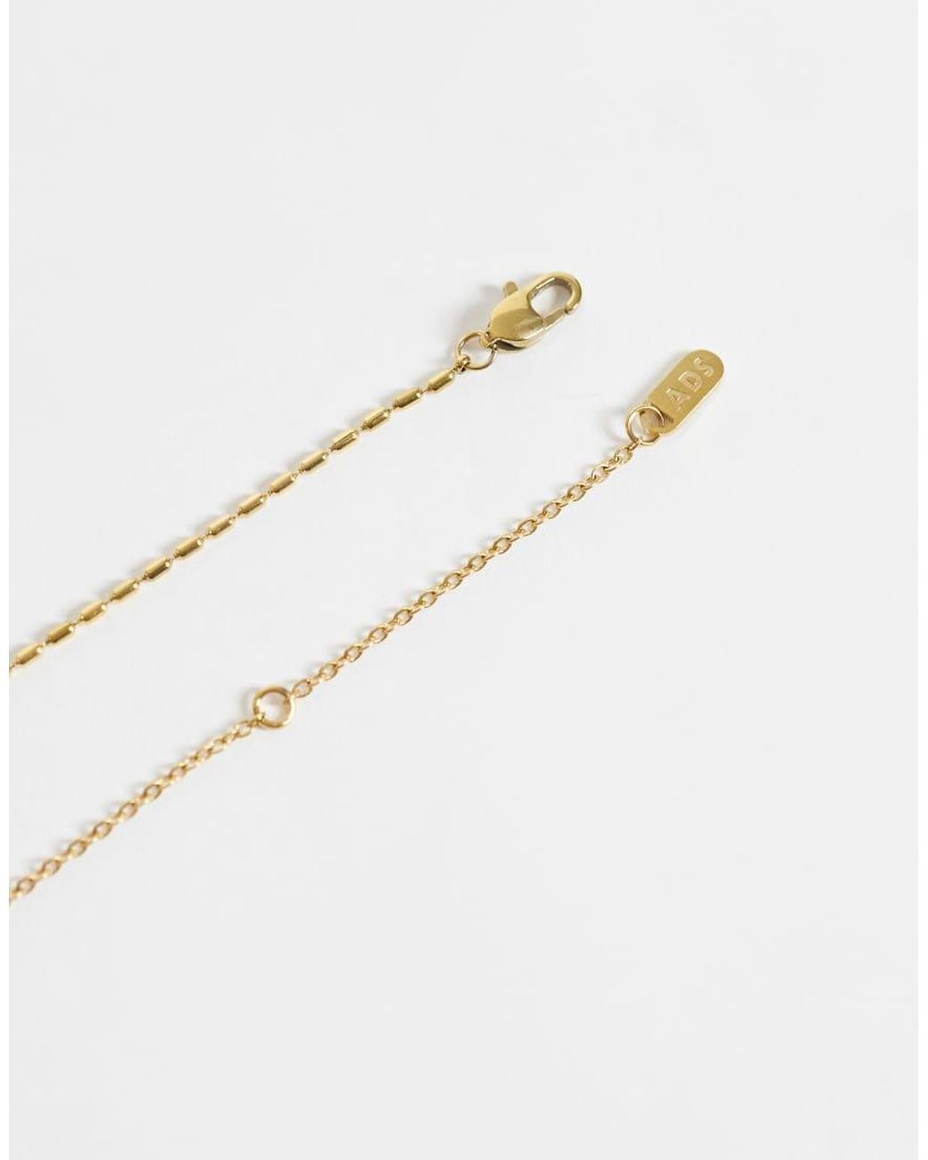 ASOS White Waterproof Stainless Steel 2 Pack Skinny Chain Necklaces for men