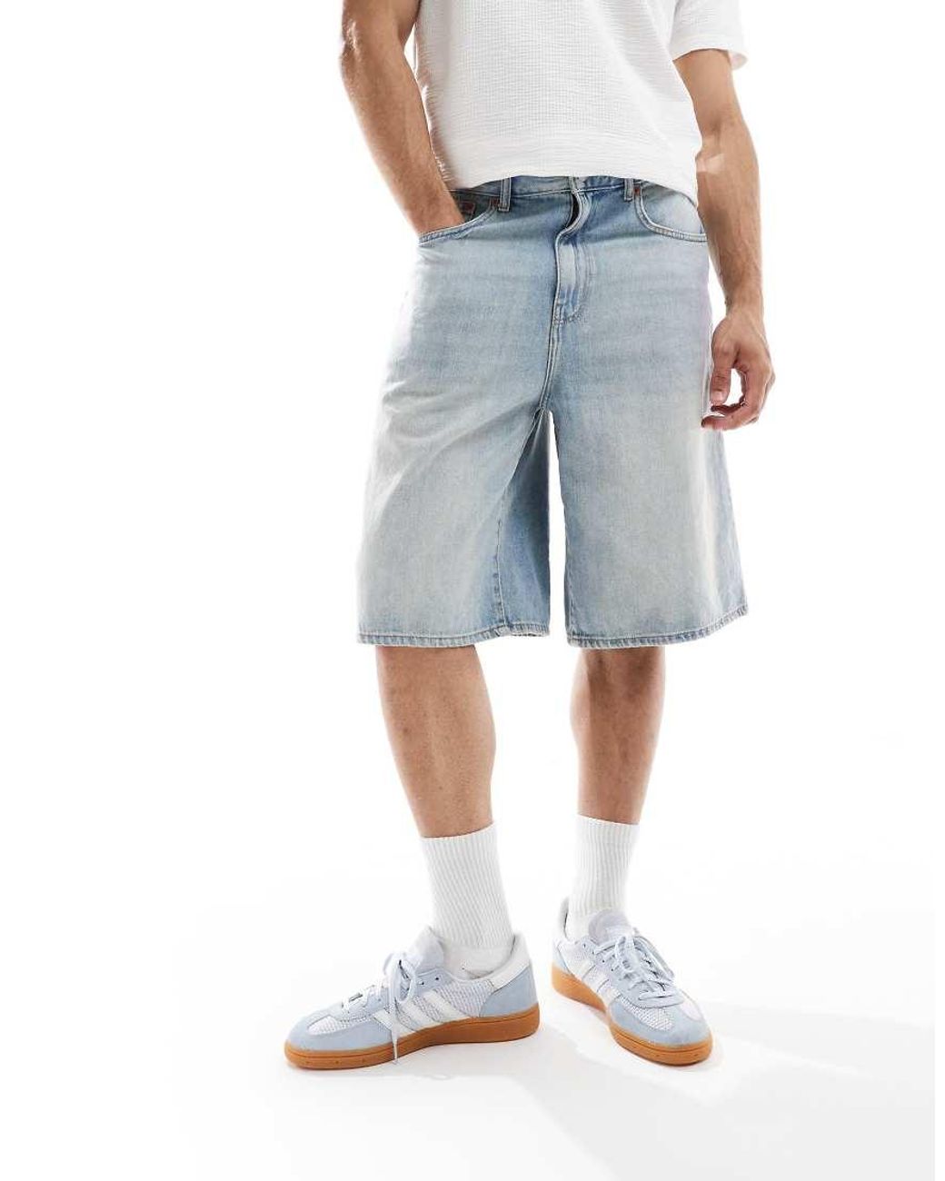 Only & Sons Blue Baggy Fit Denim Short for men